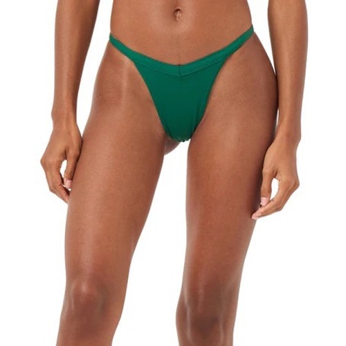 L*Space Winona Bottom Classic Emerald Green Ribbed V-Front Bikini Bottom Rhwic24
